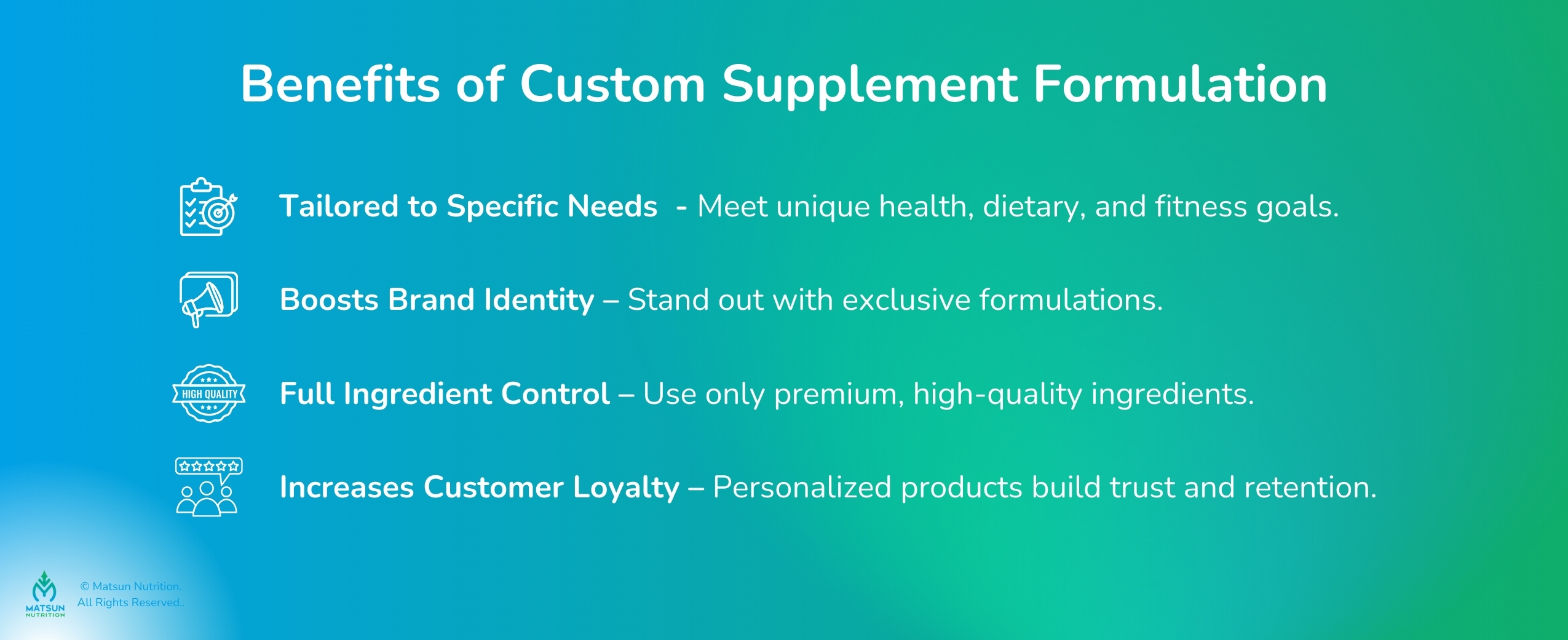 Benefits of Custom Supplement Formulation