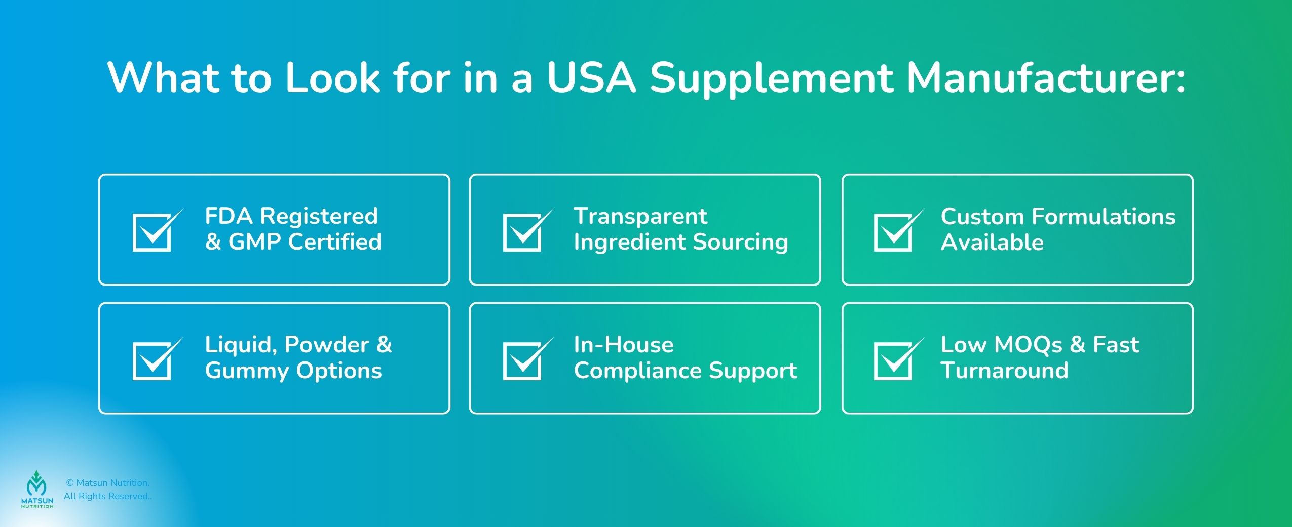 What to look for in a USA Supplement Manufacturer