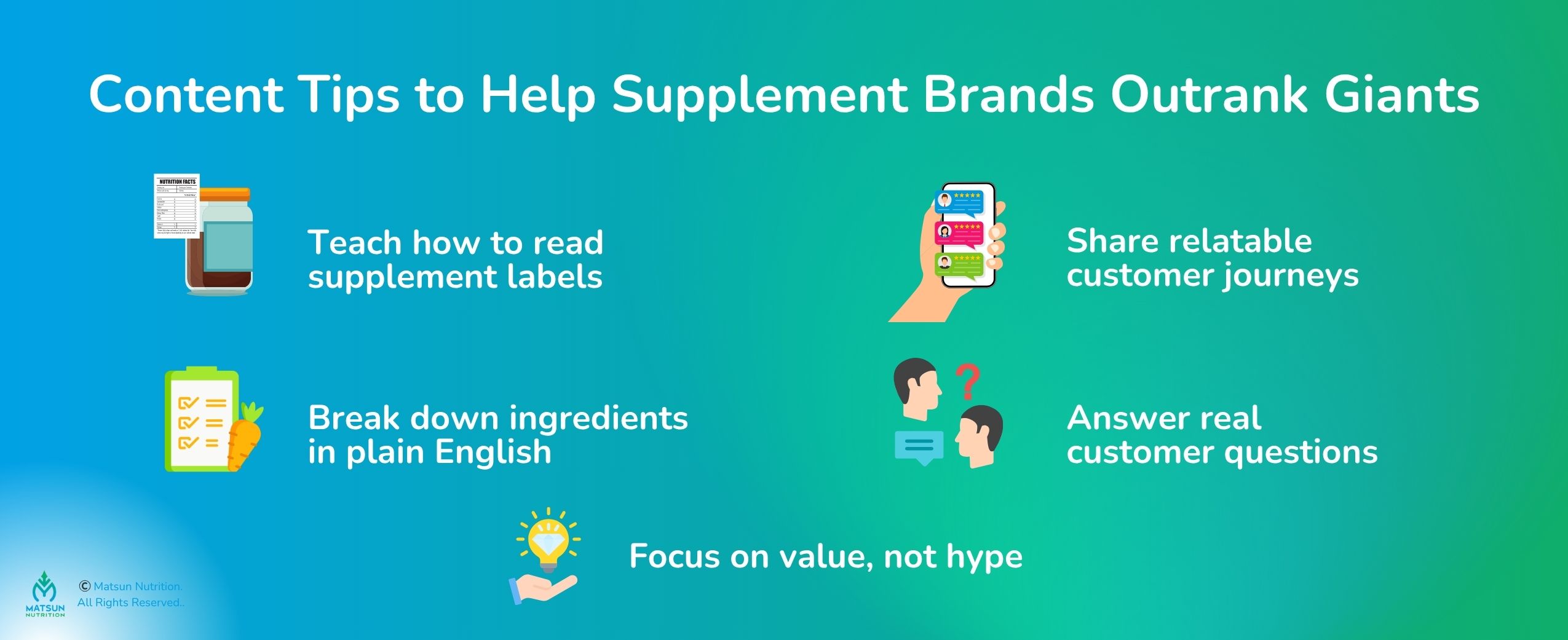 Content tips to help supplement brands outrank giants