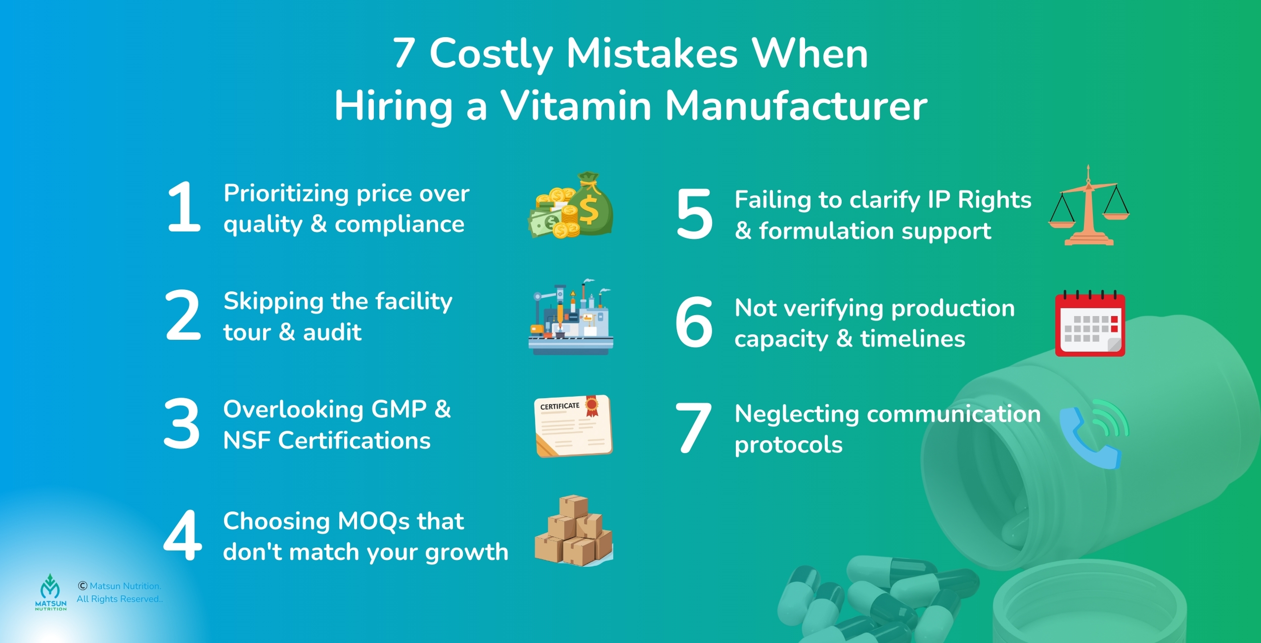 7 Costly mistakes when hiring a vitamin manufacturer